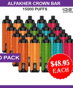 ALFAKHER CROWN BAR – 15000 PUFFS – 20 PACK