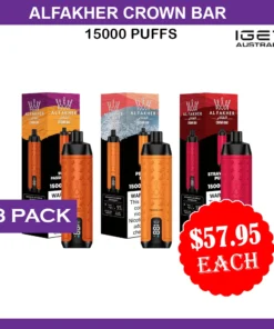 ALFAKHER CROWN BAR – 15000 PUFFS – 3 PACK