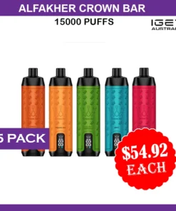 ALFAKHER CROWN BAR – 15000 PUFFS – 5 PACK
